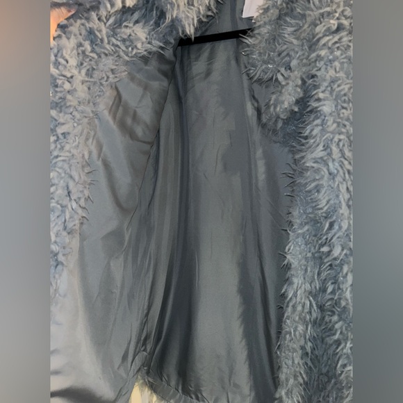 Bb Dakota by Steve Madden Blue Winter Fuzzy Coat - Picture 3 of 5